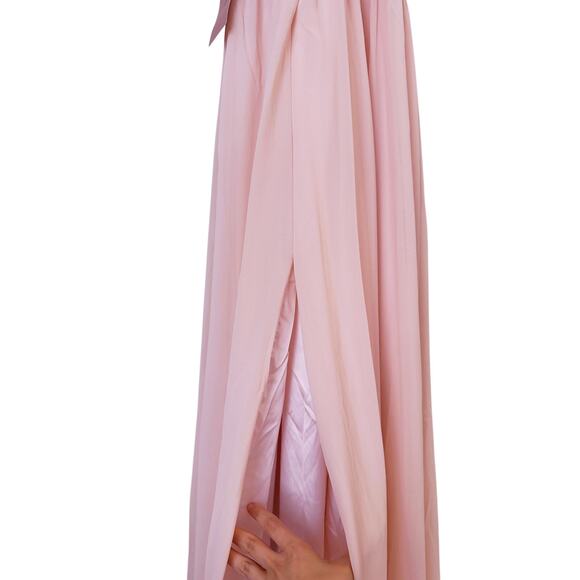 NWT BHLDN Anthropologie Blush Pink Halter Gown Dress XS Bridesmaid Wedding Event - Picture 8 of 10